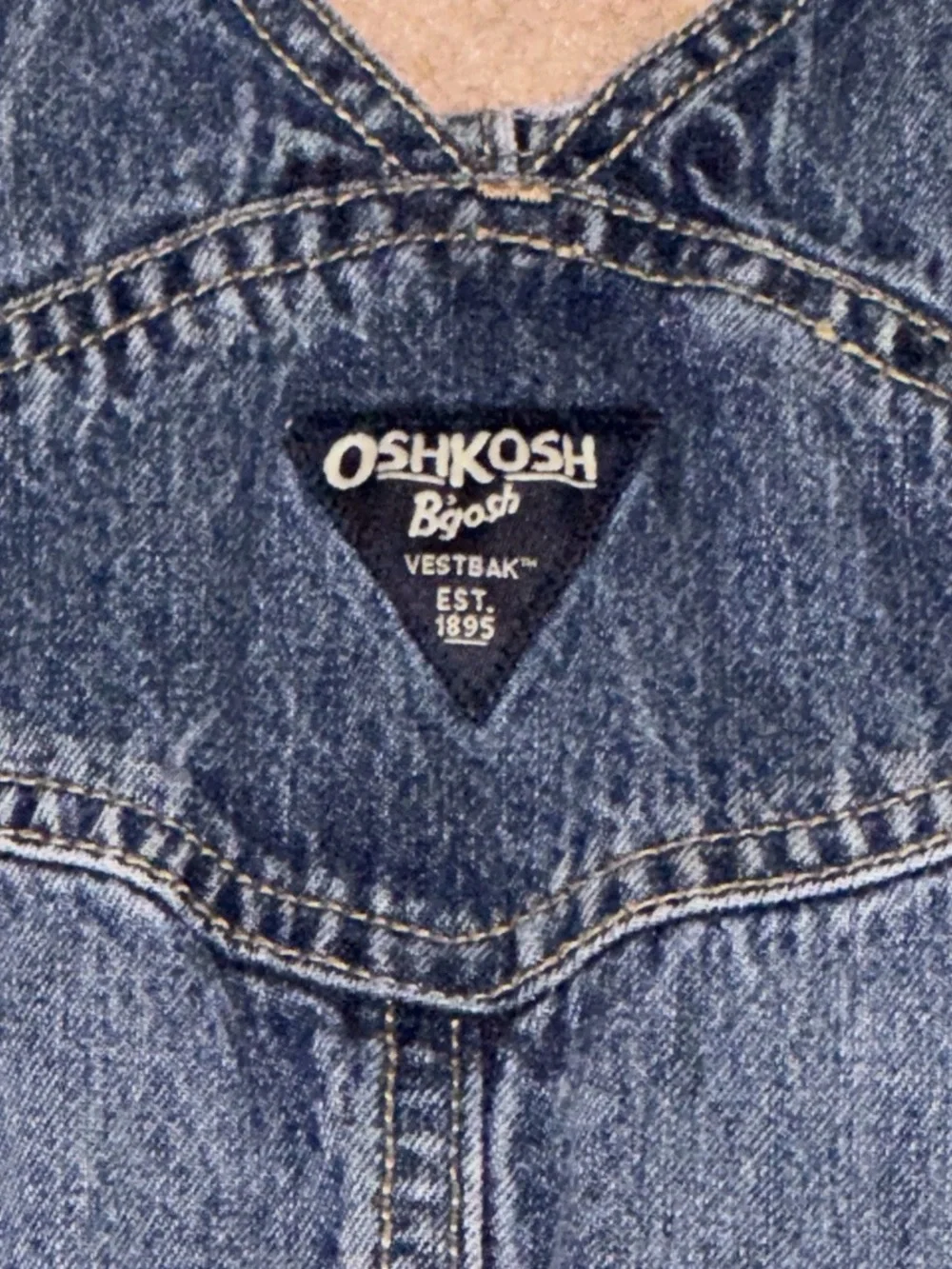 Vintage OshKosh B'gosh Kids Blue Overalls 24 M Denim Vestbak Carpenter Shortalls
